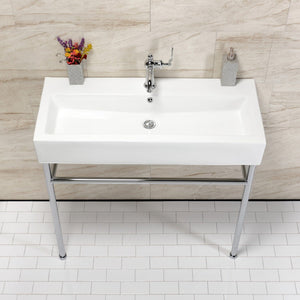 New Haven 39-Inch Console Sink with Stainless Steel Legs (Single Hole)