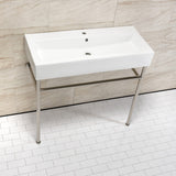 New Haven 39-Inch Console Sink with Stainless Steel Legs (Single Hole)