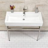 New Haven 39-Inch Console Sink with Stainless Steel Legs (Single Hole)