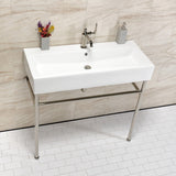 New Haven 39-Inch Console Sink with Stainless Steel Legs (Single Hole)