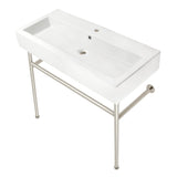 New Haven 39-Inch Console Sink with Stainless Steel Legs (Single Hole)