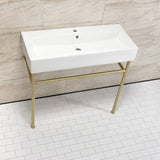 New Haven 39-Inch Console Sink with Stainless Steel Legs (Single Hole)