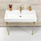 New Haven 39-Inch Console Sink with Stainless Steel Legs (Single Hole)