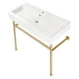 New Haven 39-Inch Console Sink with Stainless Steel Legs (Single Hole)