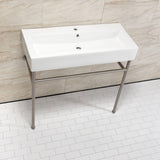 New Haven 39-Inch Console Sink with Stainless Steel Legs (Single Hole)