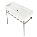 New Haven 39-Inch Console Sink with Stainless Steel Legs (Single Hole)