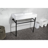 New Haven 39-Inch Console Sink with Stainless Steel Legs