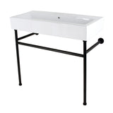 New Haven 39-Inch Console Sink with Stainless Steel Legs