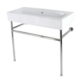 New Haven 39-Inch Console Sink with Stainless Steel Legs