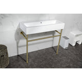 New Haven 39-Inch Console Sink with Stainless Steel Legs