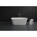 Arcticstone 60-Inch Double Ended Solid Surface Freestanding Tub with Drain