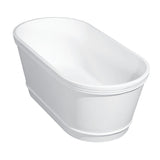 Arcticstone 60-Inch Solid Surface Oval Double Ended Freestanding Tub with Drain