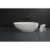 Arcticstone 67-Inch Solid Surface Egg Shaped Double Ended Freestanding Tub with Drain