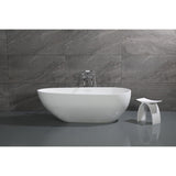 Arcticstone 72-Inch Solid Surface Egg Shaped Double Ended Freestanding Tub with Drain