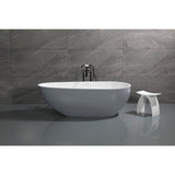 Arcticstone 72-Inch Solid Surface Egg Shaped Double Ended Freestanding Tub with Drain