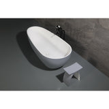 Arcticstone 72-Inch Solid Surface Egg Shaped Double Ended Freestanding Tub with Drain