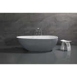 Arcticstone 72-Inch Solid Surface Egg Shaped Double Ended Freestanding Tub with Drain