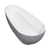 Arcticstone 72-Inch Solid Surface Egg Shaped Double Ended Freestanding Tub with Drain