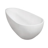 Arcticstone 72-Inch Solid Surface Egg Shaped Double Ended Freestanding Tub with Drain