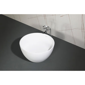 Arcticstone 45-Inch Solid Surface Round Double Ended Freestanding Tub with Drain