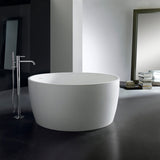 Arcticstone 51-Inch Solid Surface Round Double Ended Freestanding Tub with Drain