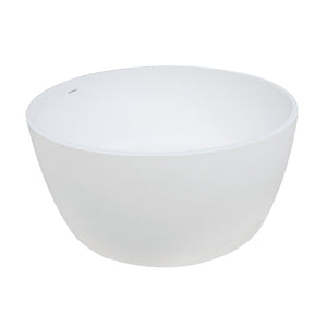 Arcticstone 51-Inch Solid Surface Round Double Ended Freestanding Tub with Drain