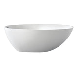 Arcticstone 63-Inch Solid Surface Egg Shaped Double Ended Freestanding Tub with Drain