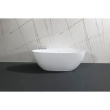 Arcticstone 63-Inch Solid Surface Oval Double Ended Freestanding Tub with Drain