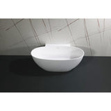 Arcticstone 63-Inch Solid Surface Oval Double Ended Freestanding Tub with Drain