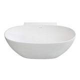 Arcticstone 63-Inch Solid Surface Oval Double Ended Freestanding Tub with Drain