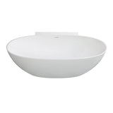 Arcticstone 71-Inch Solid Surface Oval Double Ended Freestanding Tub with Drain