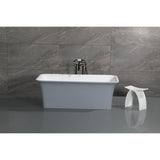 Arcticstone 67-Inch Solid Surface Rectangular Double Ended Freestanding Tub with Drain