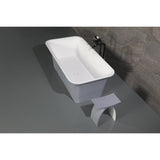 Arcticstone 67-Inch Solid Surface Rectangular Double Ended Freestanding Tub with Drain