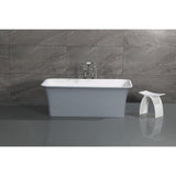 Arcticstone 67-Inch Solid Surface Rectangular Double Ended Freestanding Tub with Drain