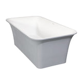 Arcticstone 67-Inch Solid Surface Rectangular Double Ended Freestanding Tub with Drain