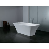 Arcticstone 68-Inch Solid Surface Rectangular Double Ended Freestanding Tub with Drain