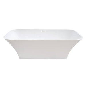 Arcticstone 68-Inch Solid Surface Rectangular Double Ended Freestanding Tub with Drain