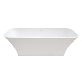 Arcticstone 68-Inch Solid Surface Rectangular Double Ended Freestanding Tub with Drain