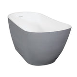 Arcticstone 52-Inch Solid Surface Oval Single Slipper Freestanding Tub with Drain