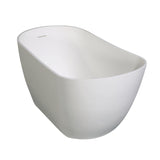 Arcticstone 52-Inch Solid Surface Oval Single Slipper Freestanding Tub with Drain