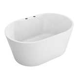 Aqua Eden 51-Inch Acrylic Oval Double Ended Freestanding Tub with Drain