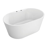 Aqua Eden 55-Inch Acrylic Oval Double Ended Freestanding Tub with Drain