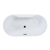 Aqua Eden 59-Inch Acrylic Oval Double Ended Freestanding Tub with Drain