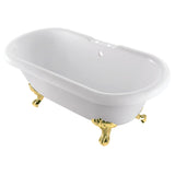 Aqua Eden 67-Inch Acrylic Oval Double Ended Clawfoot Tub (7-Inch Faucet Drillings)