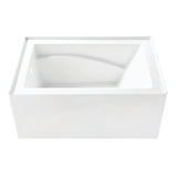 Aqua Eden 48-Inch Acrylic Rectangular 3-Wall Alcove Tub, Left Hand Drain and Anti-Skid Surface