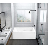 Aqua Eden 48-Inch Acrylic Rectangular 3-Wall Alcove Tub, Right Hand Drain and Anti-Skid Surface