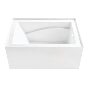 Aqua Eden 48-Inch Acrylic Rectangular 3-Wall Alcove Tub, Right Hand Drain and Anti-Skid Surface