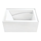 Aqua Eden 48-Inch Acrylic Rectangular 3-Wall Alcove Tub, Right Hand Drain and Anti-Skid Surface