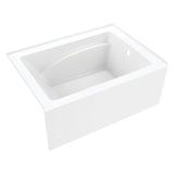 Aqua Eden 48-Inch Acrylic Rectangular 3-Wall Alcove Tub, Right Hand Drain