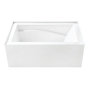 Aqua Eden 54-Inch Acrylic Rectangular 3-Wall Alcove Tub, Left Hand Drain and Anti-Skid Surface